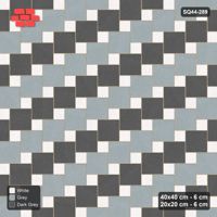 Interlock (Pasco) 40x40 cm · SQ44-289 · Offset Lattice, Row Tones, 400 cm - Monochrome