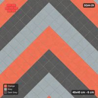 Interlock (Pasco) 40x40 cm · SQ44-29 · Diagonal Stack with Concentric Rings