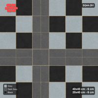 Interlock (Pasco) 40x40 cm · SQ44-291 · Slab Panels, Double Plank Lines, 240 cm - Graphite Scale