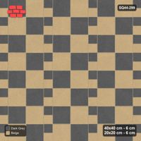 Interlock (Pasco) 40x40 cm · SQ44-299 · Checker Slabs, 20x20 Ribbons, Dashed Lines - Stone & Earth