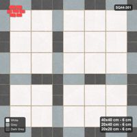 Interlock (Pasco) 40x40 cm · SQ44-301 · Slab Panels, Plank Lines, 20x20, Beaded, Kerb - Monochrome
