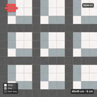 Interlock (Pasco) 40x40 cm · SQ44-31 · Tonal Checker Plaza Grid