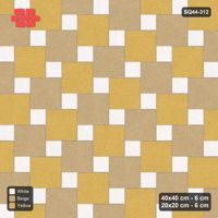 Interlock (Pasco) 40x40 cm · SQ44-312 · Offset Lattice, Two-Tone Slabs, 280 cm - Golden Sand