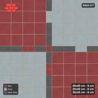 Interlock (Pasco) 40x40 cm · SQ44-317 · Slab Panels, Plank Lines, 20x20, 160 cm Panels - Urban Brick