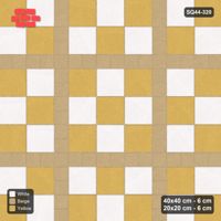 Interlock (Pasco) 40x40 cm · SQ44-320 · Checker Panels, 20x20 Lines, Solid Lines - Golden Sand