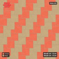 Interlock (Pasco) 40x40 cm · SQ44-322 · Offset Lattice, Row Tones, Mirrored, 320 cm - Clay Court