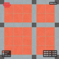 Interlock (Pasco) 40x40 cm · SQ44-324 · Slab Panels, Plank Lines, 20x20, 260 cm - Sunset Slate