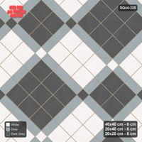 Interlock (Pasco) 40x40 cm · SQ44-325 · 45 Degree Slab Panels, Plank Lines, Kerb - Monochrome