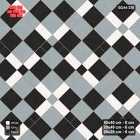 Interlock (Pasco) 40x40 cm · SQ44-335 · 45 Degree Slab Panels, Plank Lines, Beaded, Kerb - Tuxedo
