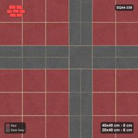 Interlock (Pasco) 40x40 cm · SQ44-338 · Slab Panels, Double Plank Lines, Kerb - Rust & Charcoal