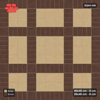 Interlock (Pasco) 40x40 cm · SQ44-348 · Slab Panels, Soldier Plank Lines, Dark Junctions - Sandstone