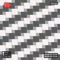Interlock (Pasco) 40x40 cm · SQ44-351 · Offset Lattice, Stripes - Monochrome