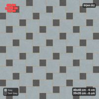 Interlock (Pasco) 40x40 cm · SQ44-352 · Offset Lattice, Accents - Charcoal Edge