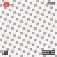 Interlock (Pasco) 40x40 cm · SQ44-354 · Offset Lattice, Accents (Mirrored) - Salt & Pepper