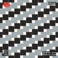 Interlock (Pasco) 40x40 cm · SQ44-355 · Offset Lattice, Stripes - Tuxedo
