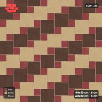 Interlock (Pasco) 40x40 cm · SQ44-358 · Offset Lattice, Stripes + Kerb - Tuscany