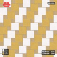 Interlock (Pasco) 40x40 cm · SQ44-360 · Offset Lattice, Stripes (Mirrored) - Golden Sand