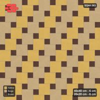 Interlock (Pasco) 40x40 cm · SQ44-363 · Offset Lattice, Stripes (Mirrored) + Kerb - Harvest Gold