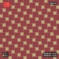 Interlock (Pasco) 40x40 cm · SQ44-364 · Offset Lattice, Accents (Mirrored) - Terracotta
