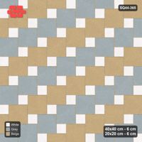 Interlock (Pasco) 40x40 cm · SQ44-365 · Offset Lattice, Stripes - Coastal