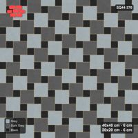 Interlock (Pasco) 40x40 cm · SQ44-370 · Offset Lattice, Chequer - Graphite Scale