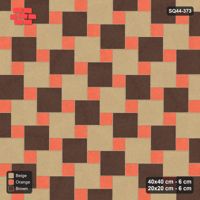 Interlock (Pasco) 40x40 cm · SQ44-373 · Offset Lattice, Chequer + Kerb - Autumn