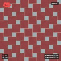Interlock (Pasco) 40x40 cm · SQ44-377 · Offset Lattice, Accents - Brick & Ash