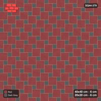 Interlock (Pasco) 40x40 cm · SQ44-379 · Offset Lattice, Accents (Mirrored) - Rust & Charcoal