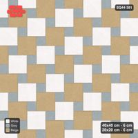 Interlock (Pasco) 40x40 cm · SQ44-381 · Offset Lattice, Chequer (Mirrored) - Coastal