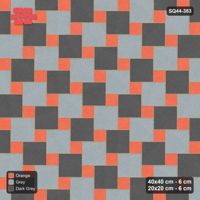 Interlock (Pasco) 40x40 cm · SQ44-383 · Offset Lattice, Chequer + Kerb - Sunset Slate