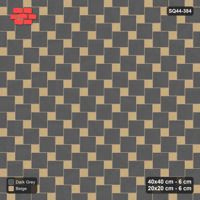 Interlock (Pasco) 40x40 cm · SQ44-384 · Offset Lattice, Accents (Mirrored) - Stone & Earth