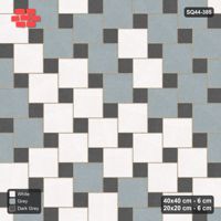 Interlock (Pasco) 40x40 cm · SQ44-385 · Offset Lattice, Blend - Monochrome