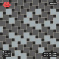 Interlock (Pasco) 40x40 cm · SQ44-386 · Offset Lattice, Blend (Mirrored) - Graphite Scale