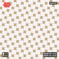 Interlock (Pasco) 40x40 cm · SQ44-387 · Offset Lattice, Accents - Ivory & Sand