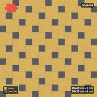 Interlock (Pasco) 40x40 cm · SQ44-394 · Offset Lattice, Accents (Mirrored) - Mustard Slate
