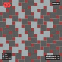 Interlock (Pasco) 40x40 cm · SQ44-395 · Offset Lattice, Blend - Urban Brick