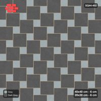Interlock (Pasco) 40x40 cm · SQ44-402 · Offset Lattice, Swapped (Mirrored) - Charcoal Edge