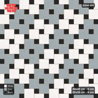 Interlock (Pasco) 40x40 cm · SQ44-405 · Offset Lattice, Blocks (Mirrored) - Tuxedo