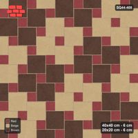 Interlock (Pasco) 40x40 cm · SQ44-408 · Offset Lattice, Blocks (Mirrored) + Kerb - Tuscany
