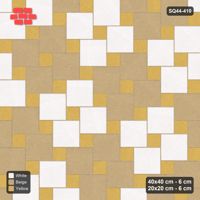 Interlock (Pasco) 40x40 cm · SQ44-410 · Offset Lattice, Blocks - Golden Sand