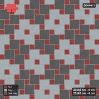 Interlock (Pasco) 40x40 cm · SQ44-411 · Offset Lattice, Blocks (Mirrored) - Urban Brick