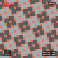 Interlock (Pasco) 40x40 cm · SQ44-416 · Offset Lattice, Blocks - Sunset Slate
