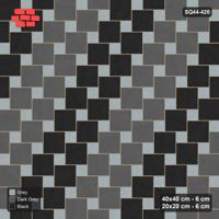 Interlock (Pasco) 40x40 cm · SQ44-420 · Offset Lattice, Bands (Mirrored) - Graphite Scale
