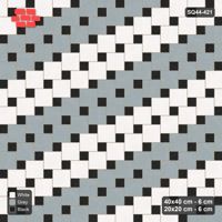 Interlock (Pasco) 40x40 cm · SQ44-421 · Offset Lattice, Bands - Tuxedo