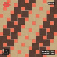 Interlock (Pasco) 40x40 cm · SQ44-423 · Offset Lattice, Bands (Mirrored) + Kerb - Autumn