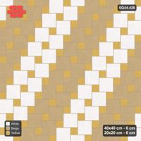 Interlock (Pasco) 40x40 cm · SQ44-426 · Offset Lattice, Bands (Mirrored) - Golden Sand