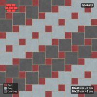 Interlock (Pasco) 40x40 cm · SQ44-428 · Offset Lattice, Bands + Kerb - Urban Brick