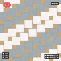 Interlock (Pasco) 40x40 cm · SQ44-431 · Offset Lattice, Bands - Coastal
