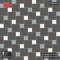 Interlock (Pasco) 40x40 cm · SQ44-435 · Offset Lattice, Split (Mirrored) - Monochrome