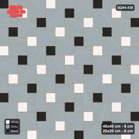 Interlock (Pasco) 40x40 cm · SQ44-438 · Offset Lattice, Split (Mirrored) + Kerb - Tuxedo